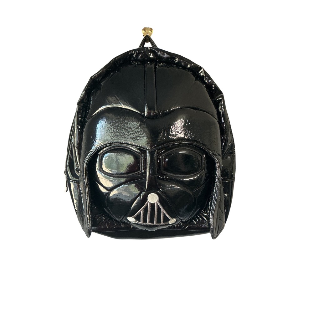 Star Wars Disney Parks Darth Vader 3D Molded Patent Mini Backpack Black